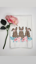 Load image into Gallery viewer, Bunny Trio Leopard Waffle Kitchen Towel
